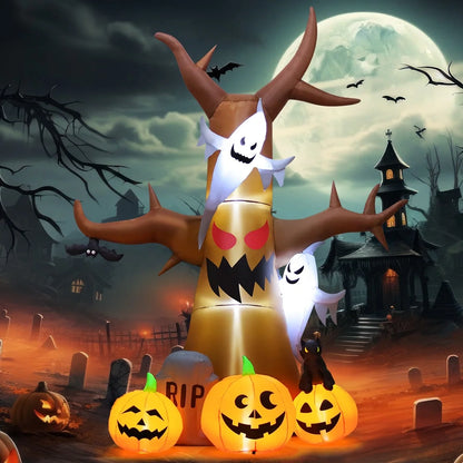 11.8 FT Inflatable Halloween Tree with LED Lights - Scary Outdoor Decoration for Halloween and Holiday Clearance