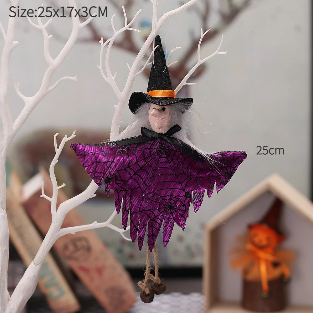 Halloween Decorative Doll Bar Ornament - Pumpkin, Ghost, and Witch Pendant for Spooky Kids' Gifts and Home Party Decor
