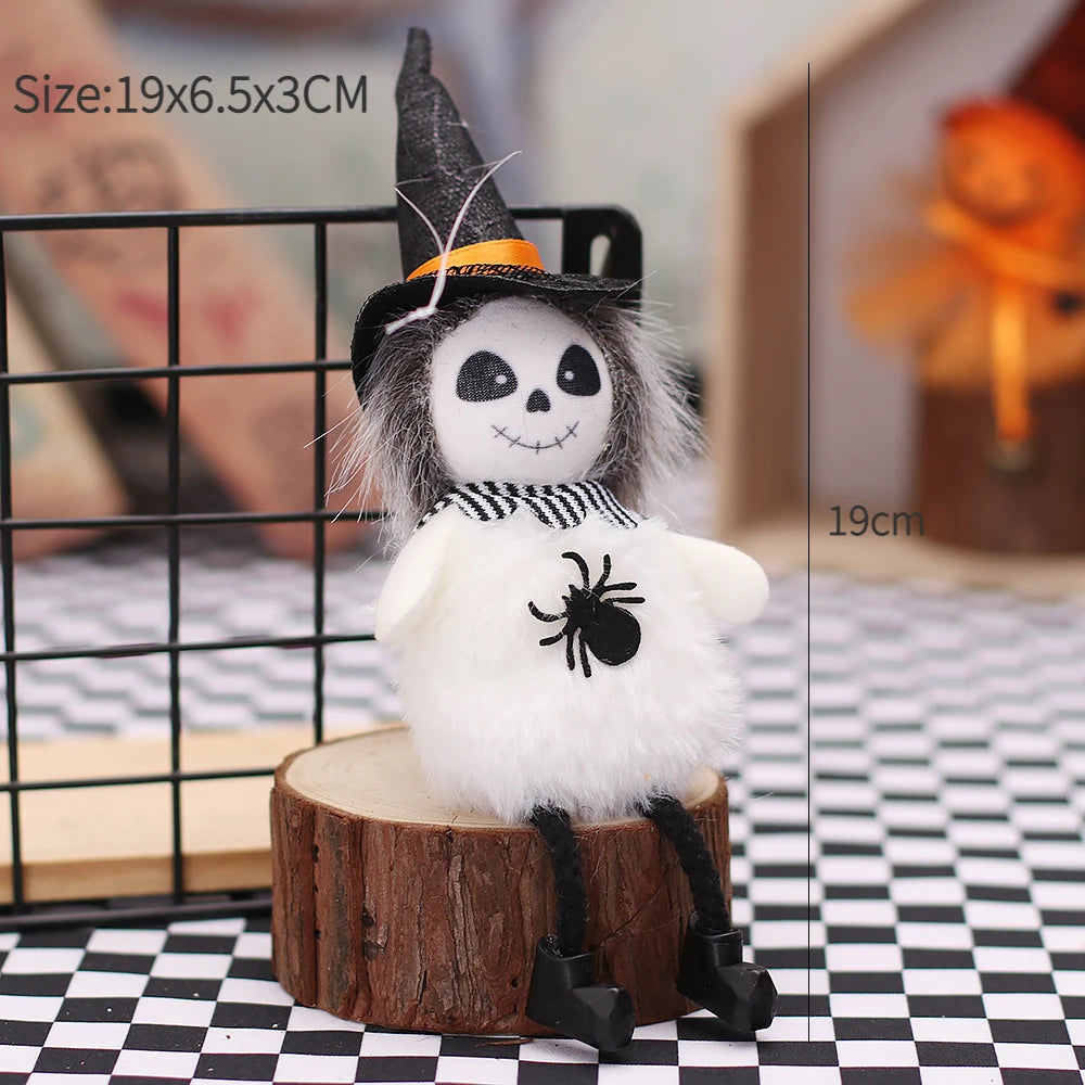 Halloween Decorative Doll Bar Ornament - Pumpkin, Ghost, and Witch Pendant for Spooky Kids' Gifts and Home Party Decor