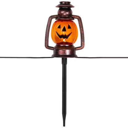 Set of 3 16.5-Inch Flickering Pumpkin Halloween Pathway Lanterns