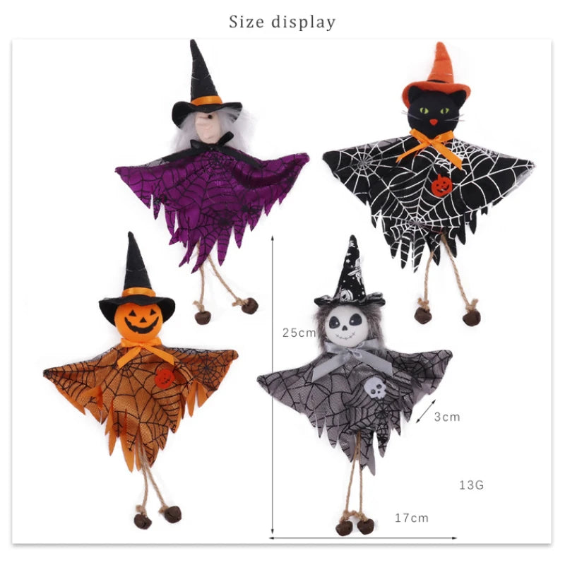 Halloween Decorative Doll Bar Ornament - Pumpkin, Ghost, and Witch Pendant for Spooky Kids' Gifts and Home Party Decor