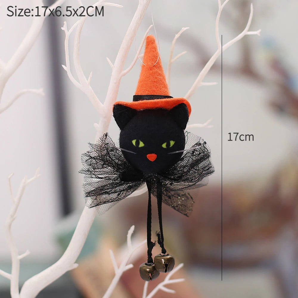 Halloween Decorative Doll Bar Ornament - Pumpkin, Ghost, and Witch Pendant for Spooky Kids' Gifts and Home Party Decor