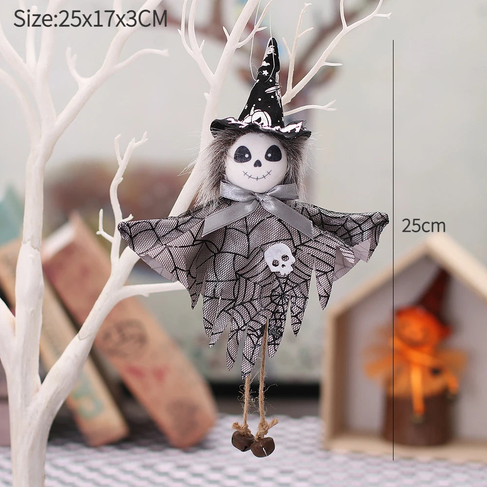 Halloween Decorative Doll Bar Ornament - Pumpkin, Ghost, and Witch Pendant for Spooky Kids' Gifts and Home Party Decor