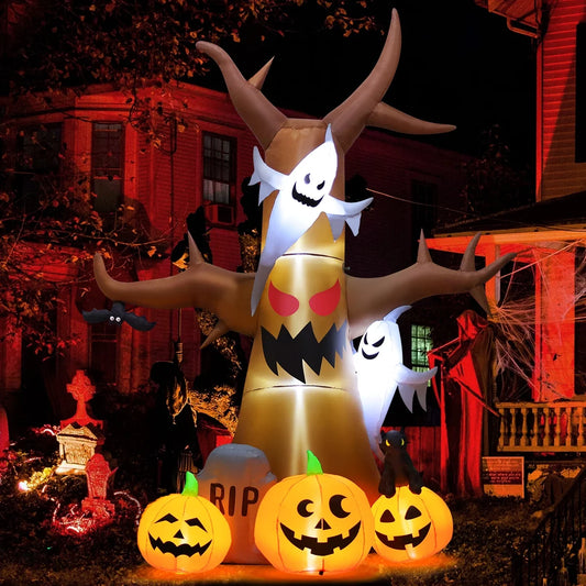 11.8 FT Inflatable Halloween Tree with LED Lights - Scary Outdoor Decoration for Halloween and Holiday Clearance