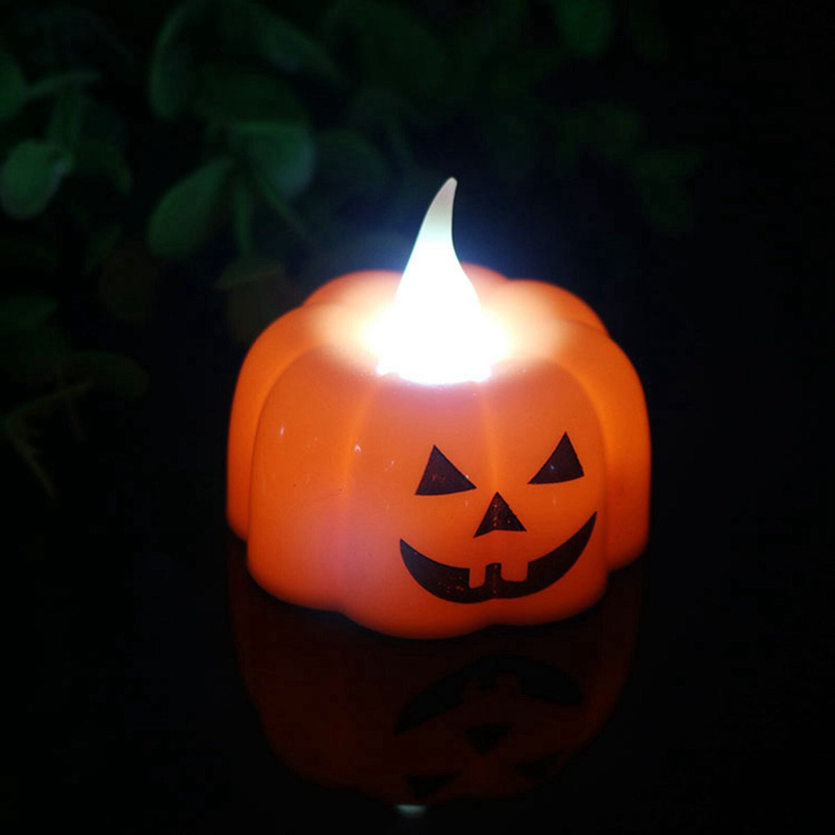 40-Piece Set of 3D Illuminated Flameless Halloween Candles - LED Pumpkin Tea Lights