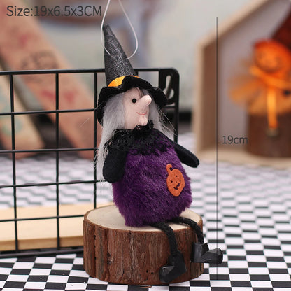 Halloween Decorative Doll Bar Ornament - Pumpkin, Ghost, and Witch Pendant for Spooky Kids' Gifts and Home Party Decor
