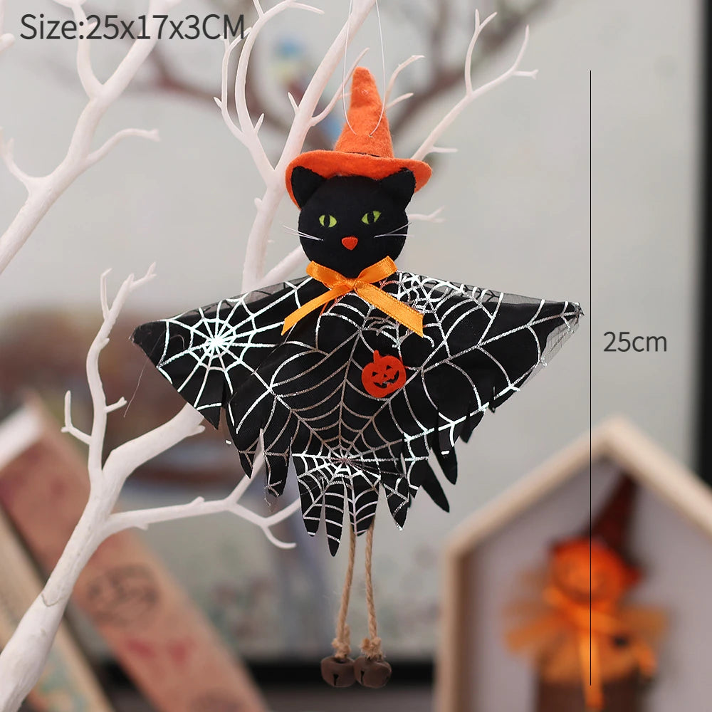 Halloween Decorative Doll Bar Ornament - Pumpkin, Ghost, and Witch Pendant for Spooky Kids' Gifts and Home Party Decor