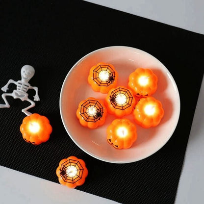 40-Piece Set of 3D Illuminated Flameless Halloween Candles - LED Pumpkin Tea Lights