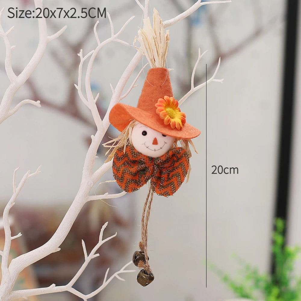 Halloween Decorative Doll Bar Ornament - Pumpkin, Ghost, and Witch Pendant for Spooky Kids' Gifts and Home Party Decor