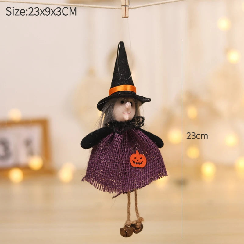 Halloween Decorative Doll Bar Ornament - Pumpkin, Ghost, and Witch Pendant for Spooky Kids' Gifts and Home Party Decor