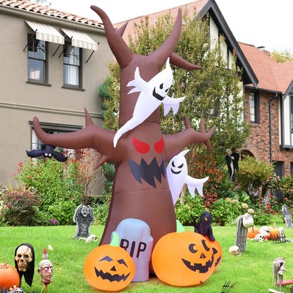 11.8 FT Inflatable Halloween Tree with LED Lights - Scary Outdoor Decoration for Halloween and Holiday Clearance