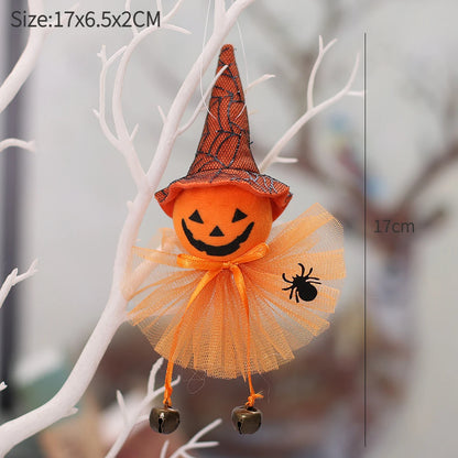 Halloween Decorative Doll Bar Ornament - Pumpkin, Ghost, and Witch Pendant for Spooky Kids' Gifts and Home Party Decor