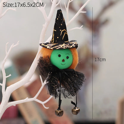 Halloween Decorative Doll Bar Ornament - Pumpkin, Ghost, and Witch Pendant for Spooky Kids' Gifts and Home Party Decor