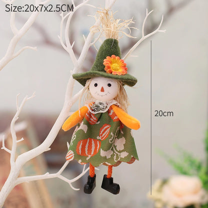 Halloween Decorative Doll Bar Ornament - Pumpkin, Ghost, and Witch Pendant for Spooky Kids' Gifts and Home Party Decor