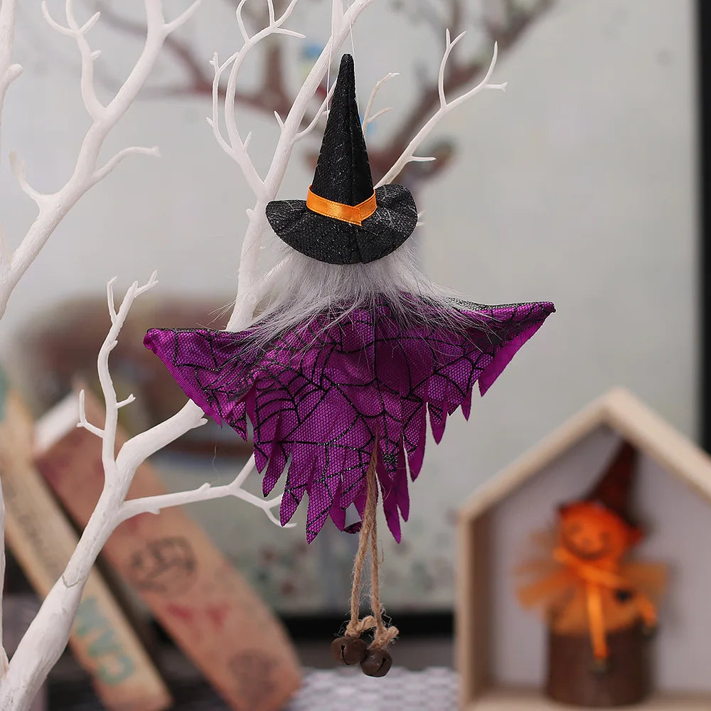 Halloween Decorative Doll Bar Ornament - Pumpkin, Ghost, and Witch Pendant for Spooky Kids' Gifts and Home Party Decor