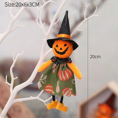 Halloween Decorative Doll Bar Ornament - Pumpkin, Ghost, and Witch Pendant for Spooky Kids' Gifts and Home Party Decor