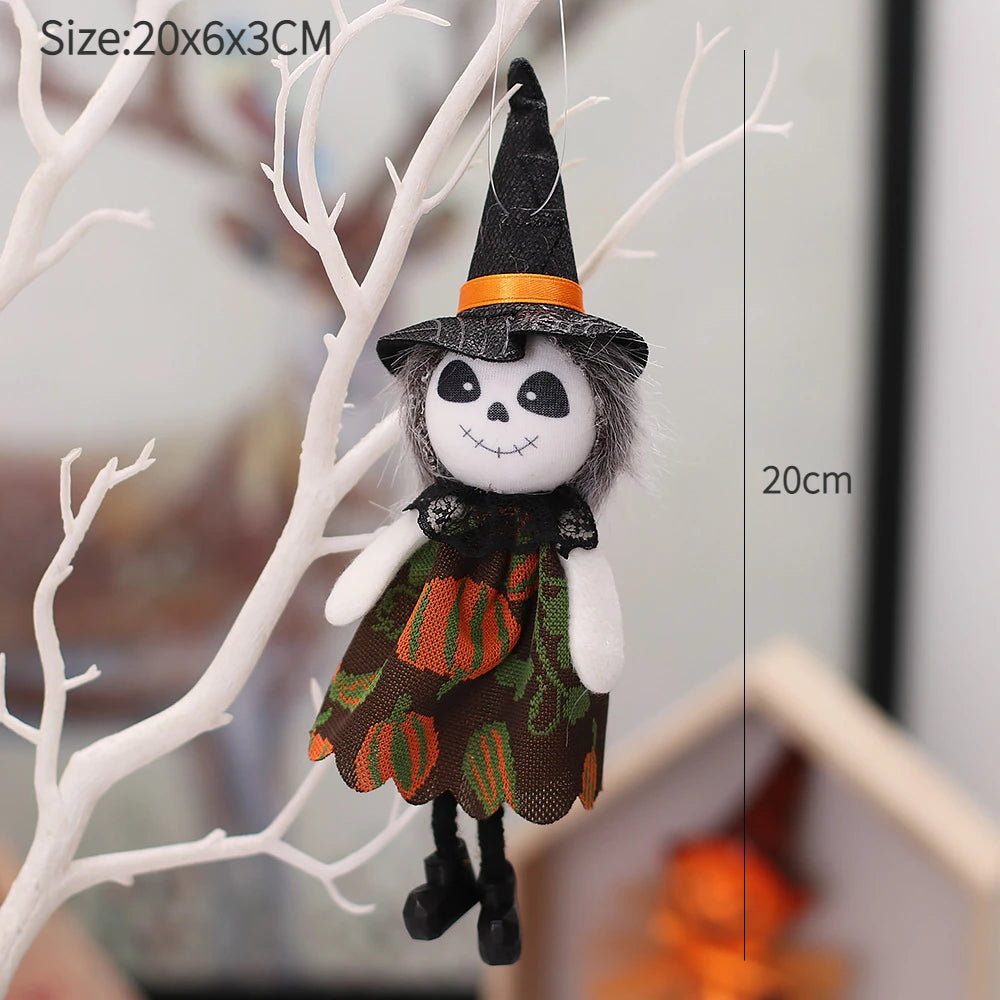 Halloween Decorative Doll Bar Ornament - Pumpkin, Ghost, and Witch Pendant for Spooky Kids' Gifts and Home Party Decor