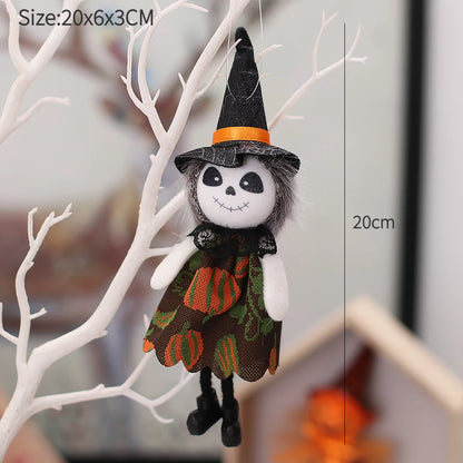 Halloween Decorative Doll Bar Ornament - Pumpkin, Ghost, and Witch Pendant for Spooky Kids' Gifts and Home Party Decor