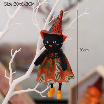 Halloween Decorative Doll Bar Ornament - Pumpkin, Ghost, and Witch Pendant for Spooky Kids' Gifts and Home Party Decor