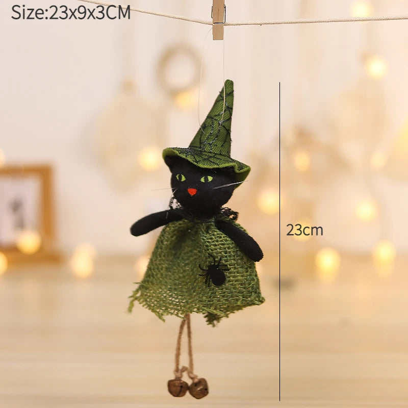 Halloween Decorative Doll Bar Ornament - Pumpkin, Ghost, and Witch Pendant for Spooky Kids' Gifts and Home Party Decor