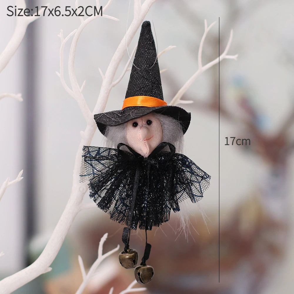 Halloween Decorative Doll Bar Ornament - Pumpkin, Ghost, and Witch Pendant for Spooky Kids' Gifts and Home Party Decor