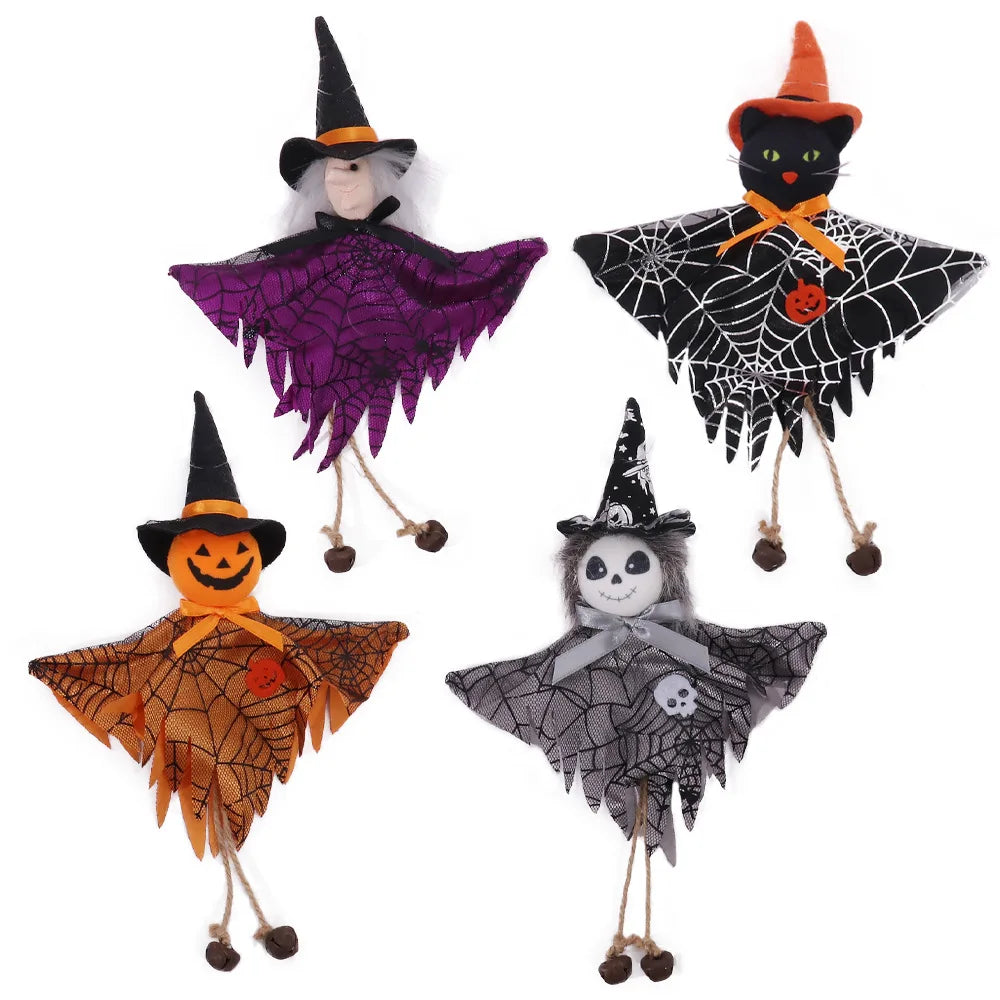 Halloween Decorative Doll Bar Ornament - Pumpkin, Ghost, and Witch Pendant for Spooky Kids' Gifts and Home Party Decor