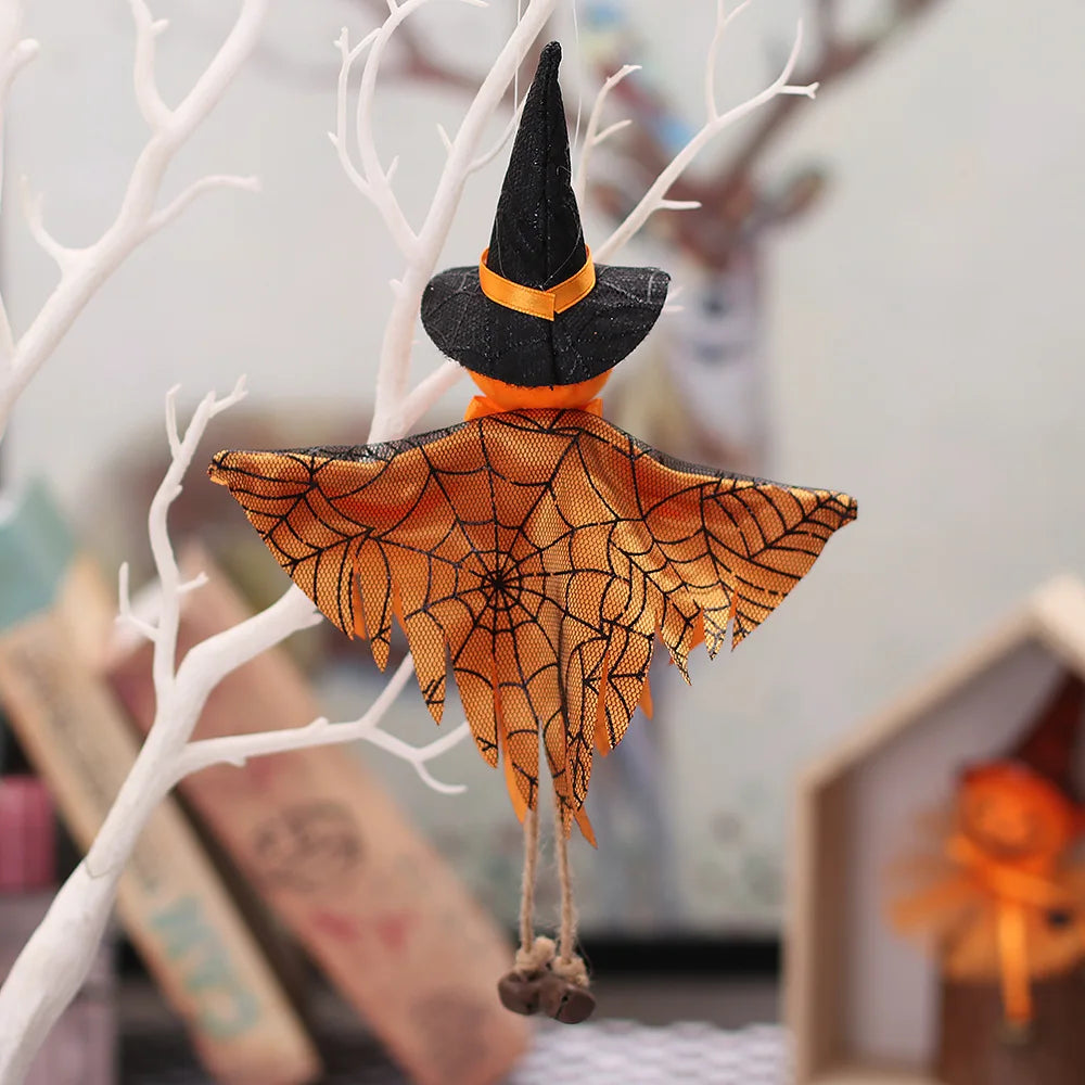 Halloween Decorative Doll Bar Ornament - Pumpkin, Ghost, and Witch Pendant for Spooky Kids' Gifts and Home Party Decor