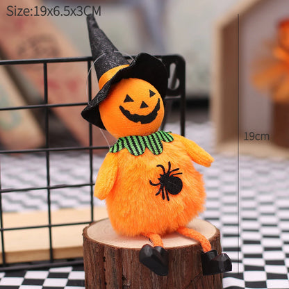 Halloween Decorative Doll Bar Ornament - Pumpkin, Ghost, and Witch Pendant for Spooky Kids' Gifts and Home Party Decor