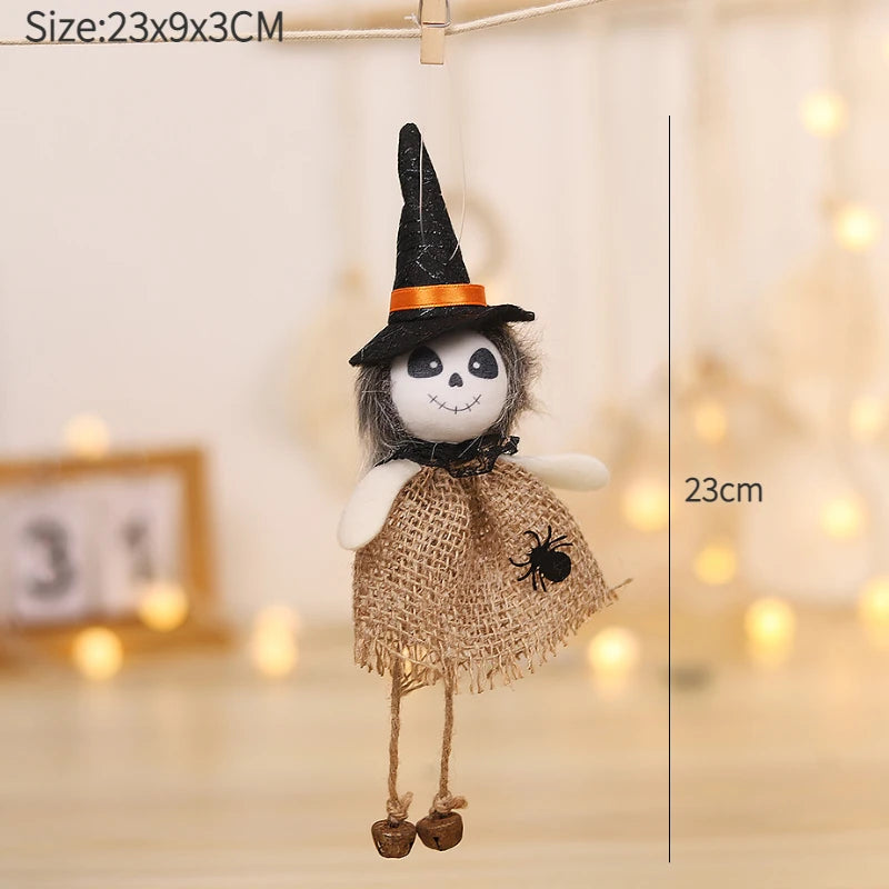 Halloween Decorative Doll Bar Ornament - Pumpkin, Ghost, and Witch Pendant for Spooky Kids' Gifts and Home Party Decor