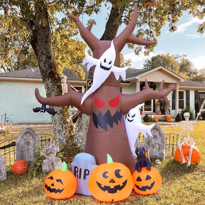 11.8 FT Inflatable Halloween Tree with LED Lights - Scary Outdoor Decoration for Halloween and Holiday Clearance